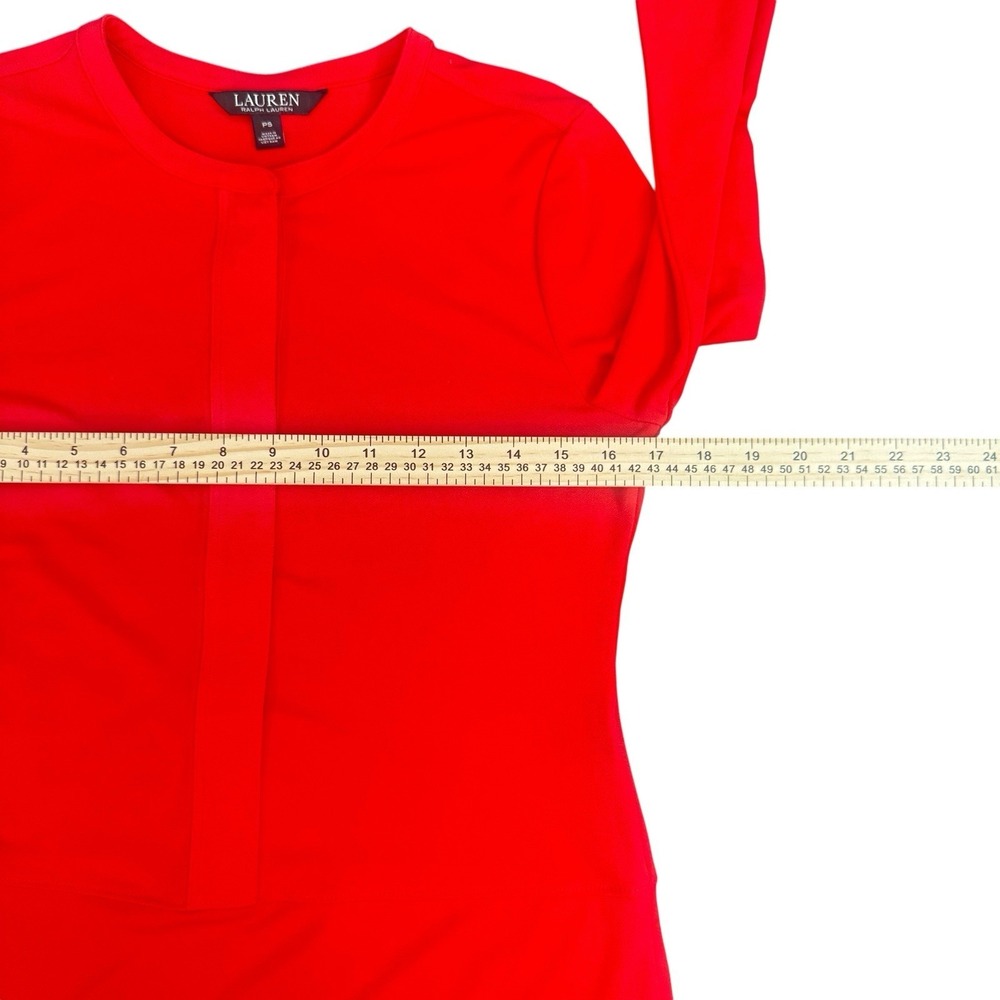 Lauren Ralph Lauren Red Tunic Top Women's Petite Small Elevated Casual - Picture 7 of 8